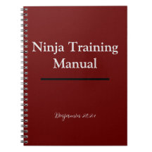 Personalised Ninja Training Manual Notebook  Red