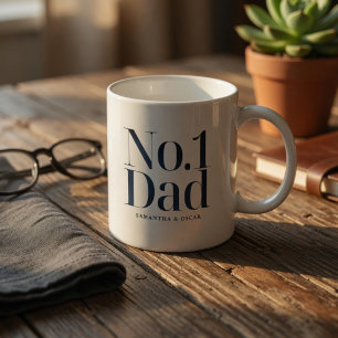 Personalised No.1 Dad   Custom Name Father’s Day Coffee Mug