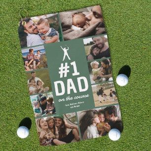 Personalised No.1 Dad Golf Towel with Photos