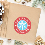 Personalised No Peeking Red Christmas Gift Classic Round Sticker<br><div class="desc">My Personalised No Peeking Red Christmas Gift Classic Round Sticker make children believe in the magic of Christmas. Place on gifts and for a perfect finishing touch.</div>