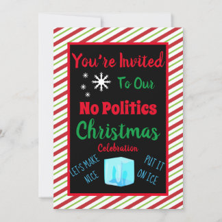 Personalised No Politics Christmas Invitation