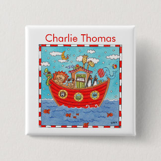 Personalised Noah's Ark  15 Cm Square Badge
