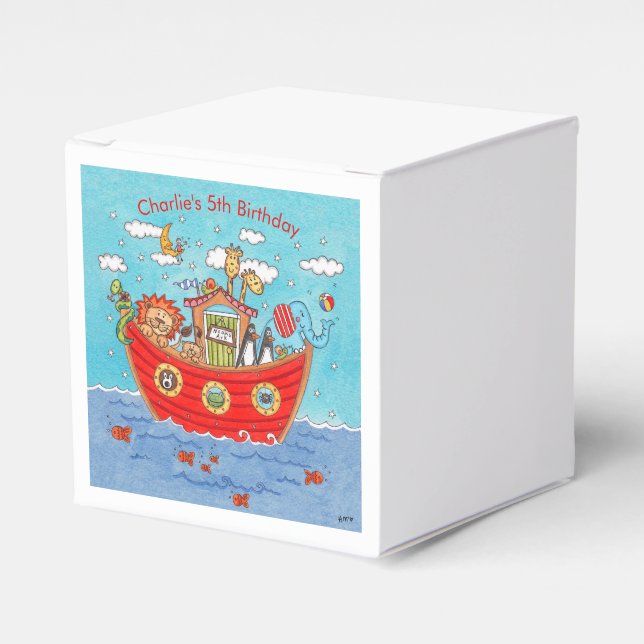 Personalised Noah's Ark  Favour Box (Front Side)