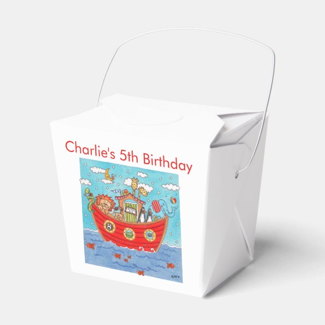 Personalised Noah's Ark  Favour Box (Front Side)