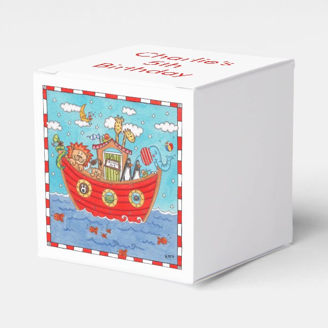 Personalised Noah's Ark  Favour Box (Front Side)