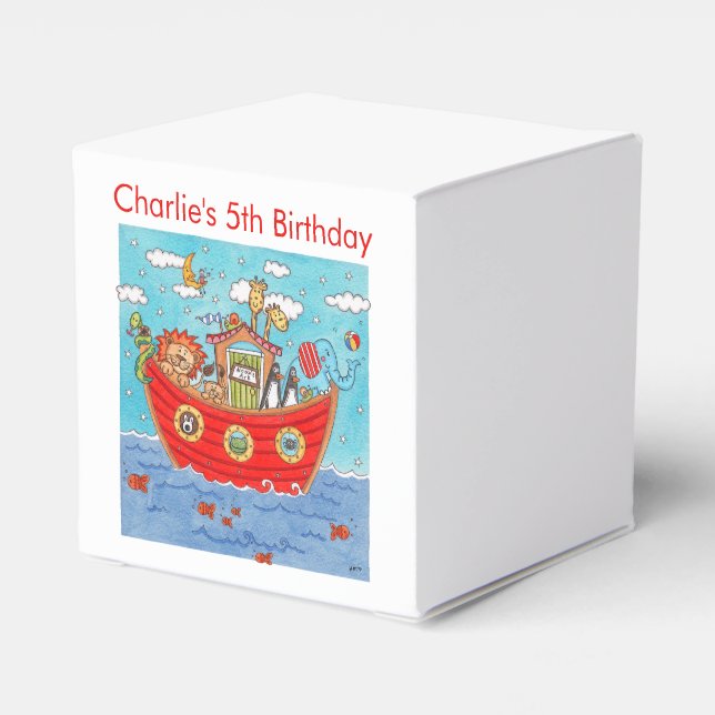 Personalised Noah's Ark  Favour Box (Back Side)