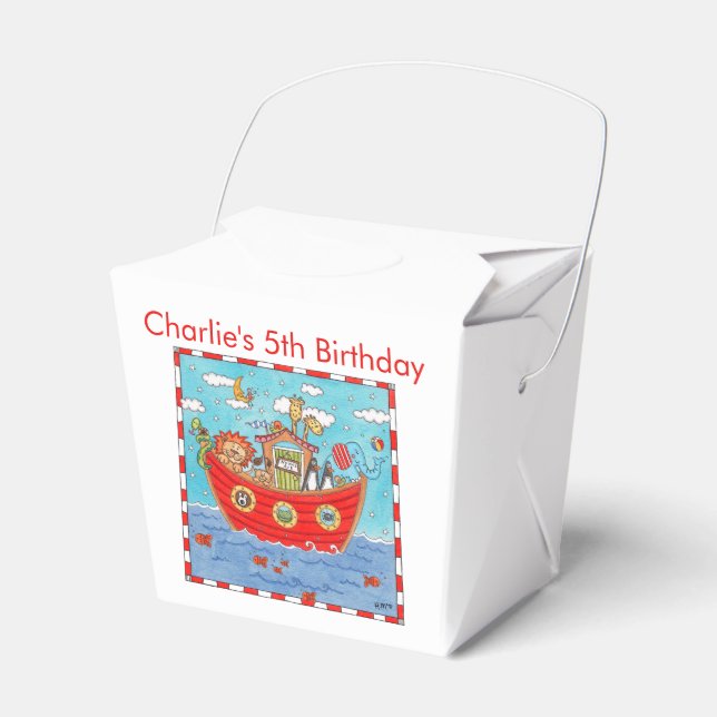 Personalised Noah's Ark  Favour Box (Front Side)