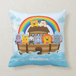 Personalised Noahs Ark Nursery Cushion