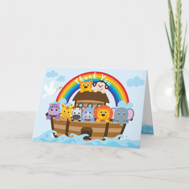 Personalised Noahs Ark Thank You Card (Front)