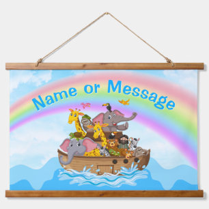 Personalised, Noah's Ark Wall Decor, Baby to Kids Hanging Tapestry