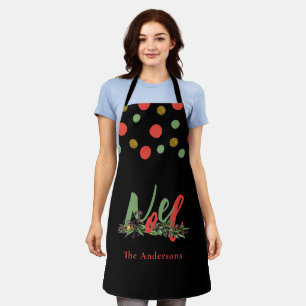 Personalised Noel Red & Green Christmas Apron