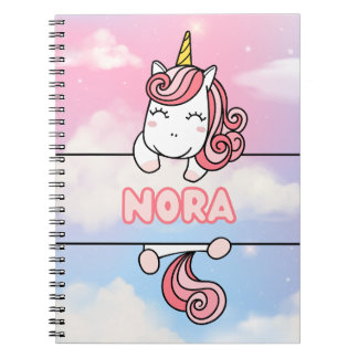 Personalised Nora Unicorn Girlie Notebook