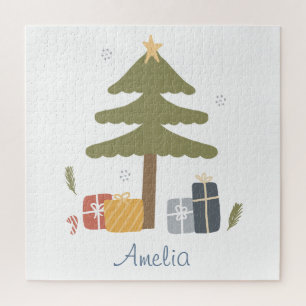 Personalised Nordic Christmas Tree Games Jigsaw Puzzle