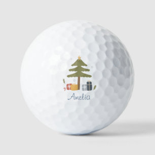 Personalised Nordic Christmas Tree Holiday Golf Balls
