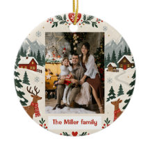 Personalised Nordic Deer Family Photo 