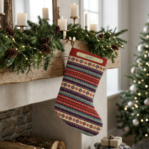 Personalised Nordic Fair Isle Christmas Stocking