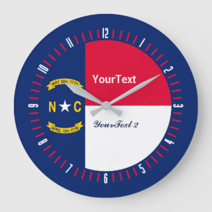 Personalised North Carolina State Flag on a Large Clock