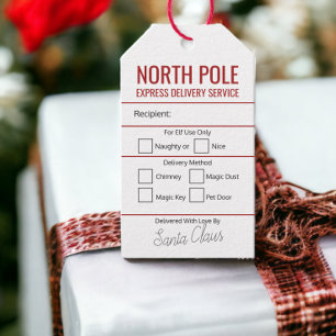 Personalised North Pole Express Delivery Christmas Gift Tags