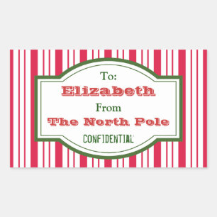 Personalised North Pole Gift Tag Stickers