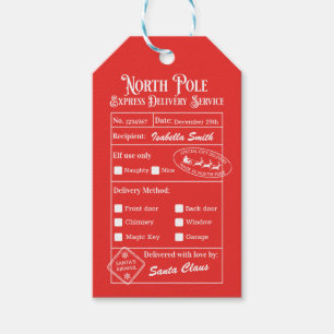 Personalised North Pole Special Delivery Santa Gif Gift Tags