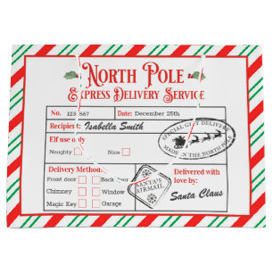 Personalised North Pole Special Delivery Santa Large Gift Bag