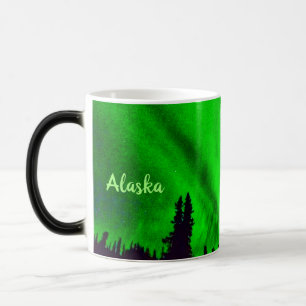 Personalised northern lights over Alaska morphing Magic Mug