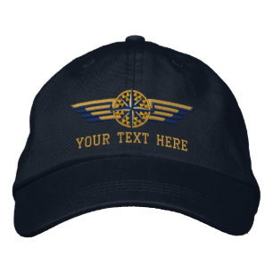 Personalised Northern Star Compass Pilot Wings Embroidered Hat