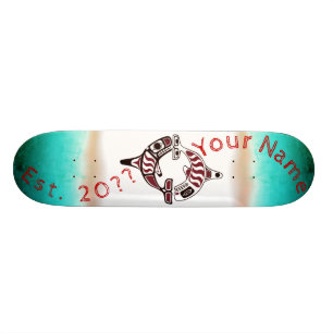 Personalised Northwest Coast Duel Killer Whale Skateboard