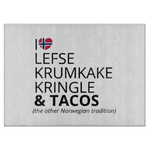 Personalised Norway Flag Heart Heritage Cutting Board