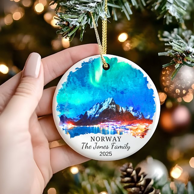 Personalised Norway Ornament, Norway Gift Ceramic Tree Decoration (Creator Uploaded)