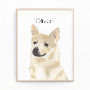Personalised Norwegian Buhund Photo Print