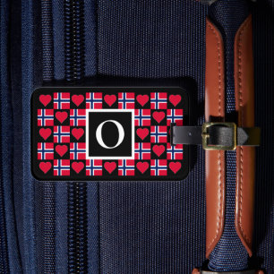 Personalised Norwegian Flag Norway Custom Letter Luggage Tag