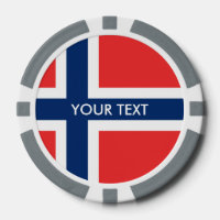Personalised Norwegian flag poker chips