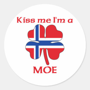 Personalised Norwegian Kiss Me I'm Moe Classic Round Sticker
