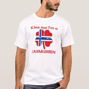 Personalised Norwegian Kiss Me I'm Rasmussen T-Shirt