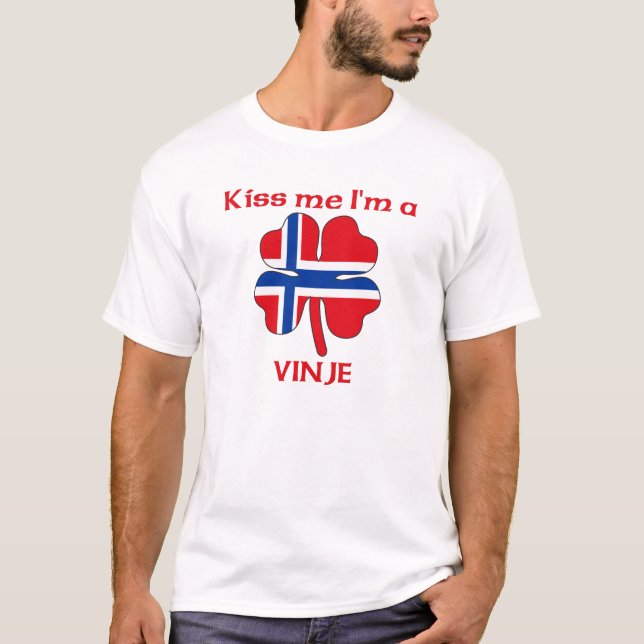 Personalised Norwegian Kiss Me I'm Vinje T-Shirt (Front)