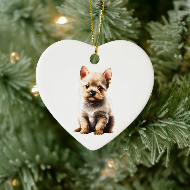 Personalised Norwich Terrier Puppy Ceramic Tree Decoration (Tree)