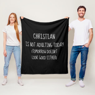 Personalised Not Adulting Today Fleece Blanket