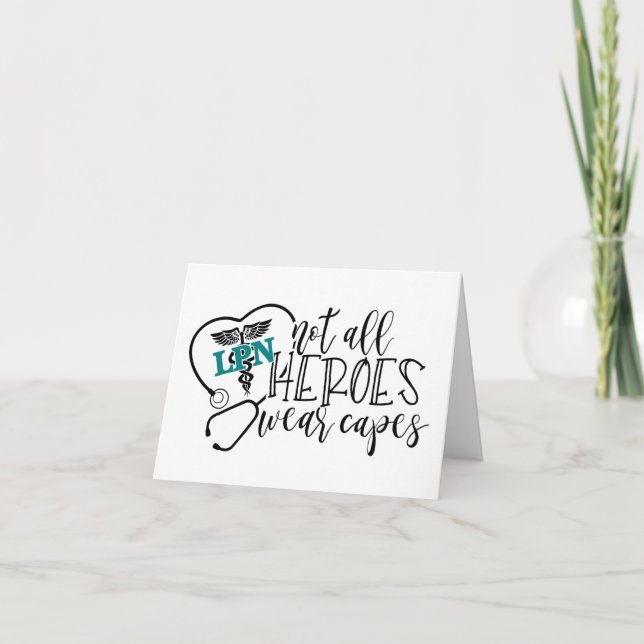 Personalised Not all Heroes Wear Capes LPN  Thank You Card (Front)