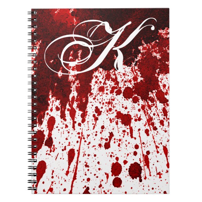 Personalised Note Book Blood Splatter Vampire Goth (Front)