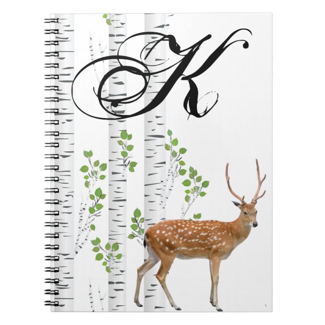 Personalised Note Book Deer Doe Buck Forest Woodla (Front)