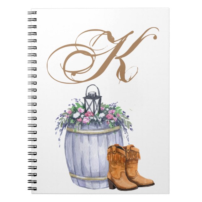 Personalised Note Book Summer Country Wedding Rust (Front)
