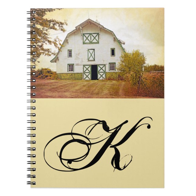 Personalised Note Book Sunset Barn Country Rustic (Front)