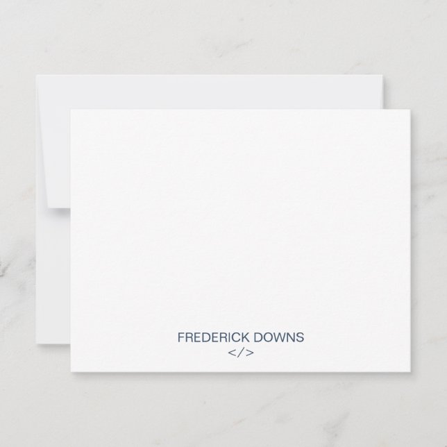 Personalised Note Cards for Developers Programmer (Front)