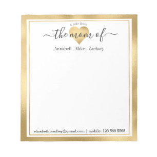 Personalised Note From the Mum of Notepad