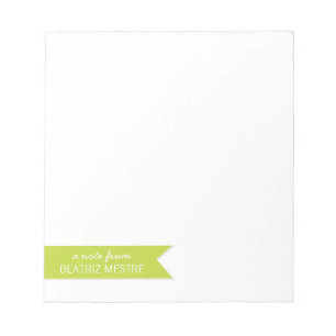 Personalised Note Pads A note from...   Green