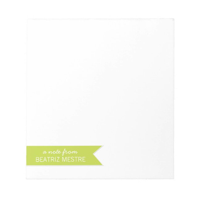Personalised Note Pads A note from... | Green (Front)