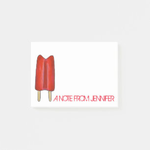 Personalised Note Red Twin Pop Popsicle Post It