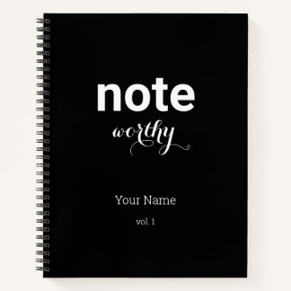Personalised Note Worthy Spiral Notebook