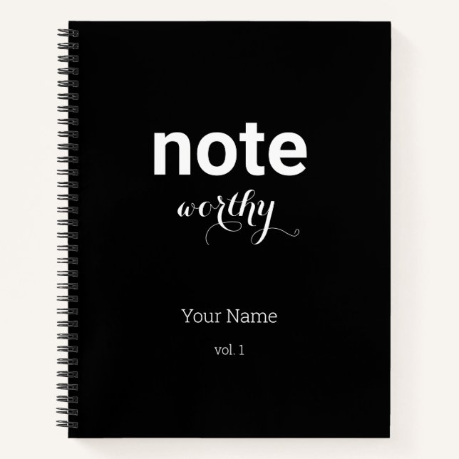 Personalised Note Worthy Spiral Notebook (Front)
